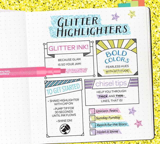 Crayola Take Note Glitter Highlighters